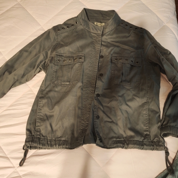 Democracy Olive Green Soft Denim Jacket - Picture 1 of 3